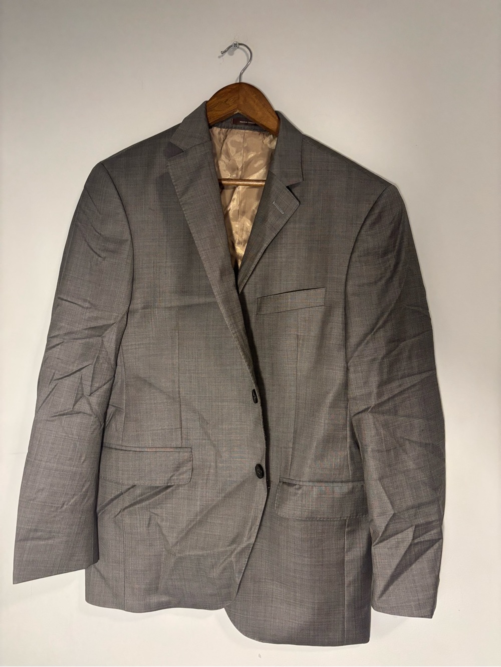 PETER MILLAR 100% Wool Gray Two Button Sport Coat Blazer Size : 40R